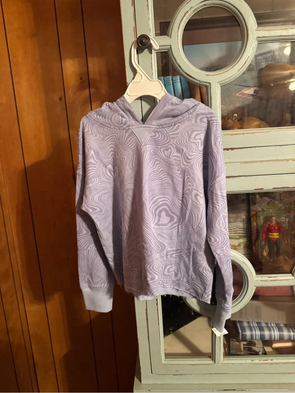 OshKosh B'gosh Lilac Swirl Hoodie Pullover Girls Size 7 C2